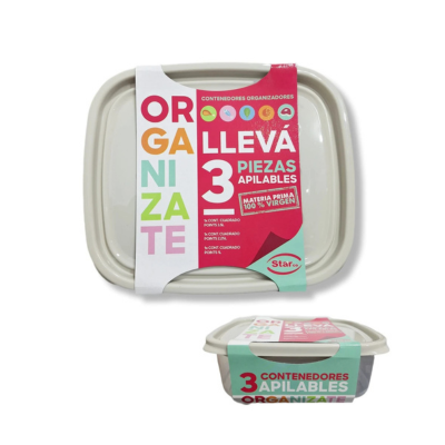 Set de Herméticos Star Organizate x 3