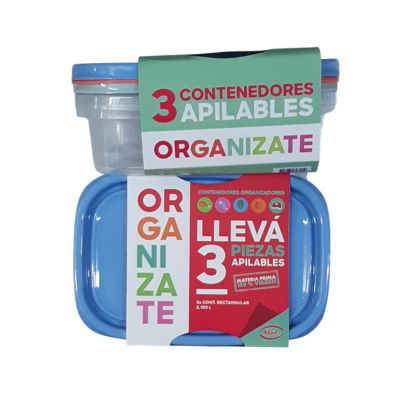 Set de Herméticos Organizate Star x 3 0,8 Litros