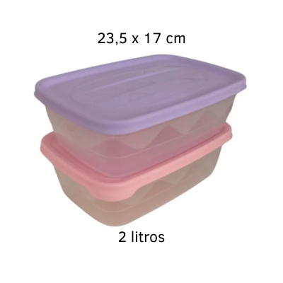 Hermético Rectangular 2 Litros con Tapa