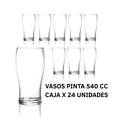 Caja x 24 Vasos Pinta 540 cc Durax